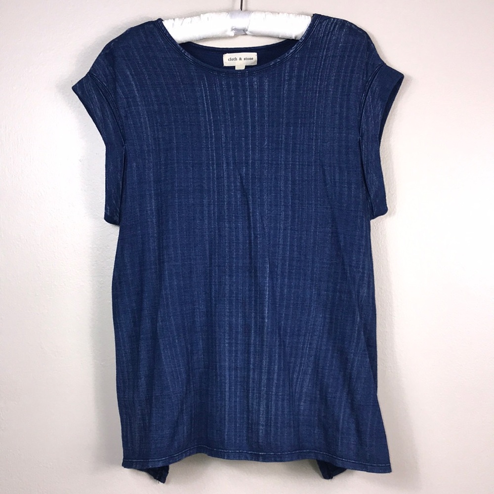 Cloth and stone dark blue open back top size Small